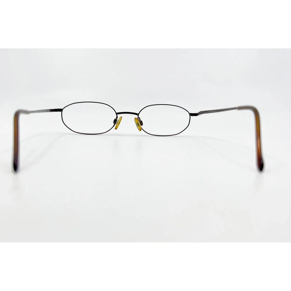 Halston Eyeglasses Mens Brown HA106 252 Oval Metal Frames 47-19-140